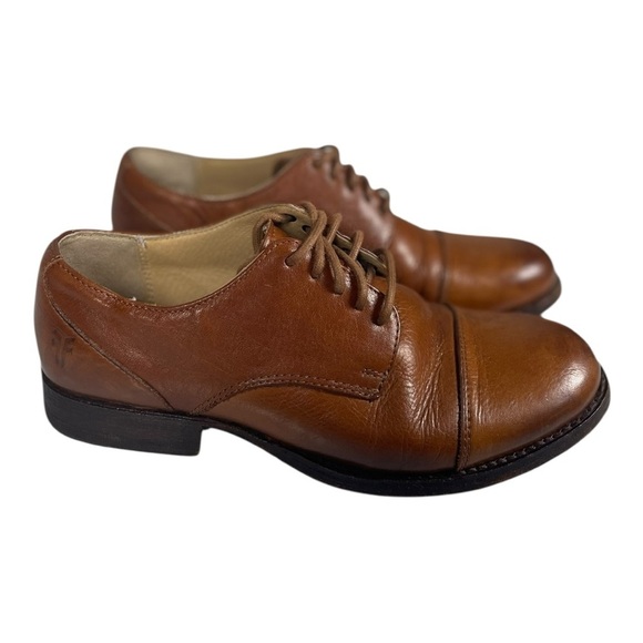 Frye Cognac Leather Women’s Lace Up Oxfords Size-5.5 - Picture 1 of 10